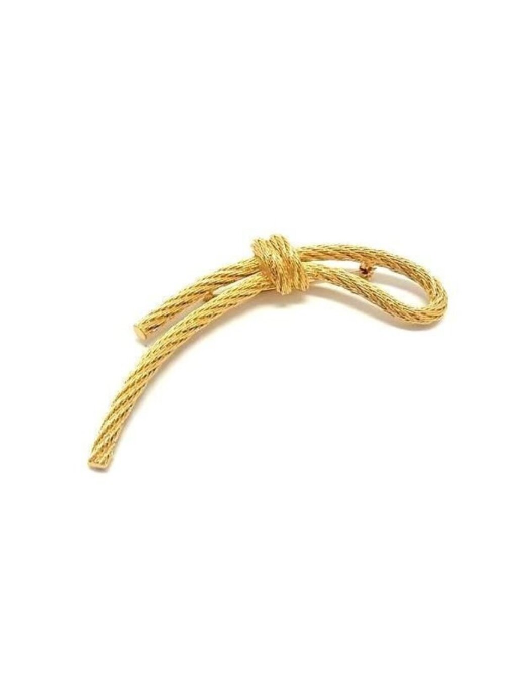 Dior Brooch Gold Metal Rhinestone Rope Motif